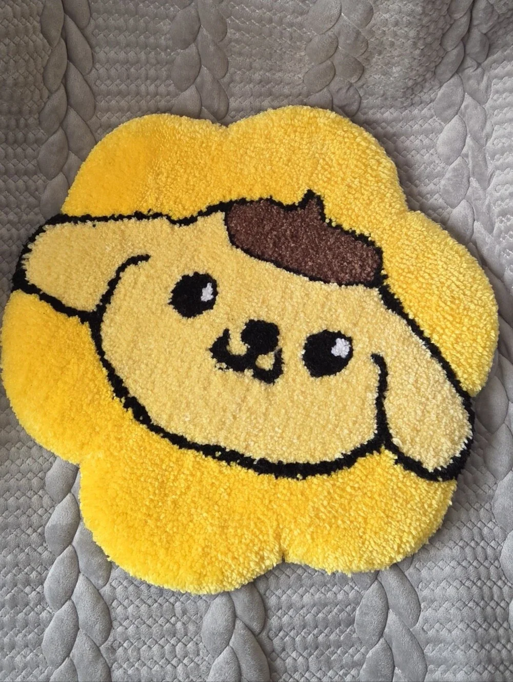Pompompurin Tufted Art Mat • Custom Sanrio Kawaii Desk Decor Wall Hanging